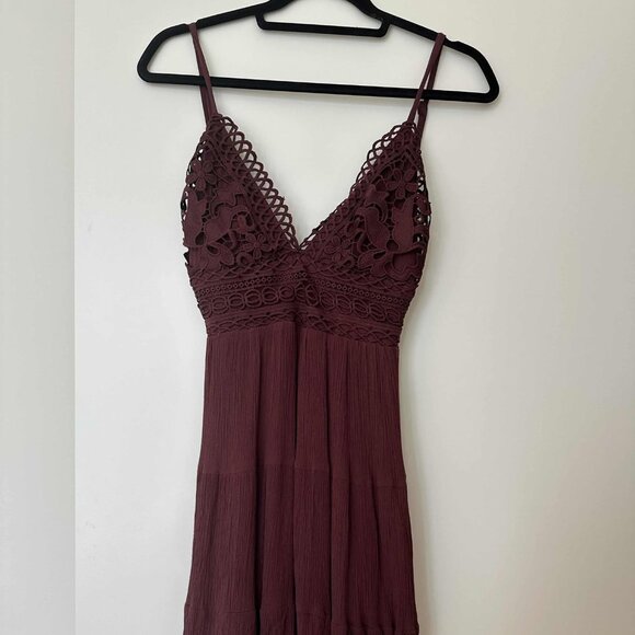 Burgundy Strappy Dress - Picture 1 of 3